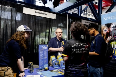 FIRST scholarship provider meets with FIRST students