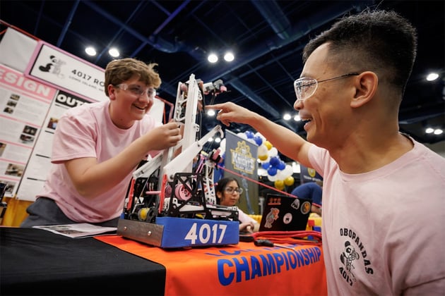 FTC team with their robot